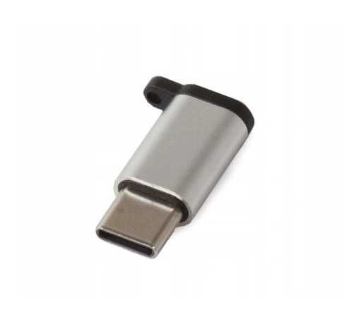 ADAPTER Z MICRO USB do USB typ-C srebrny