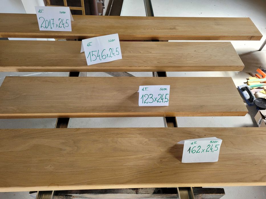 blaty drewniane (parapety) lity dąb