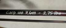 Carpfishing - Cana de grafite (carbono) com 3,6m