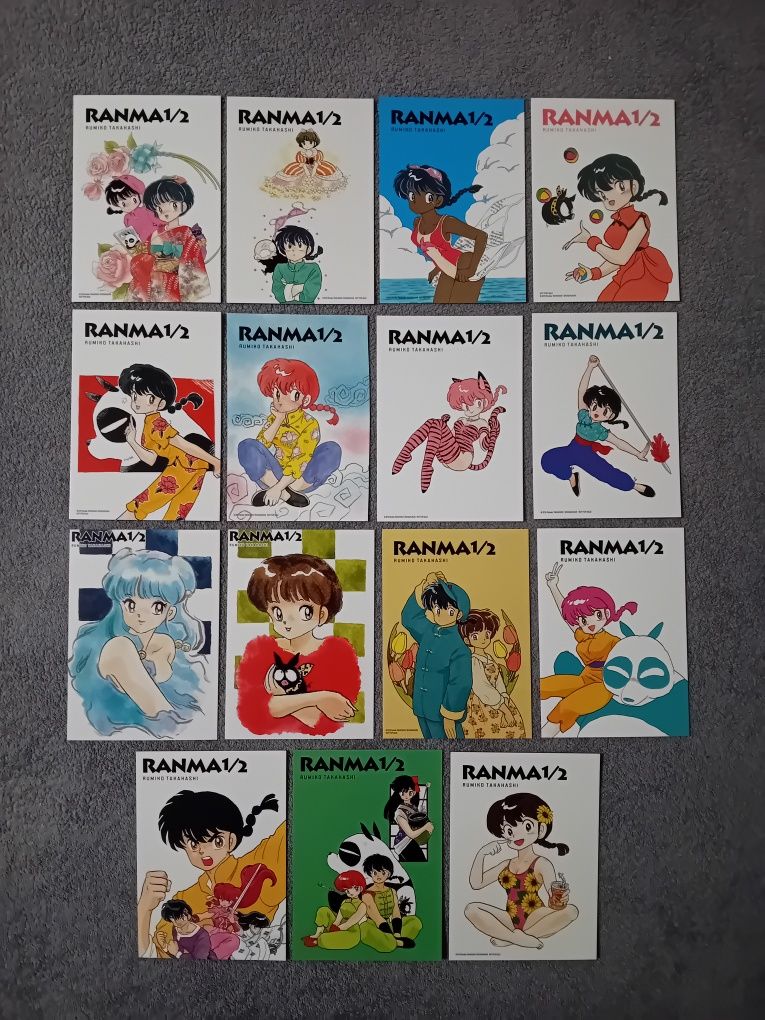 Ranma 1/2 dodatki z mangi - pocztówki zakładki i magnesy JPF