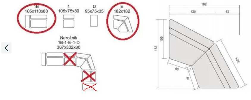 Sofa , kanapa,  narożnik modułowy