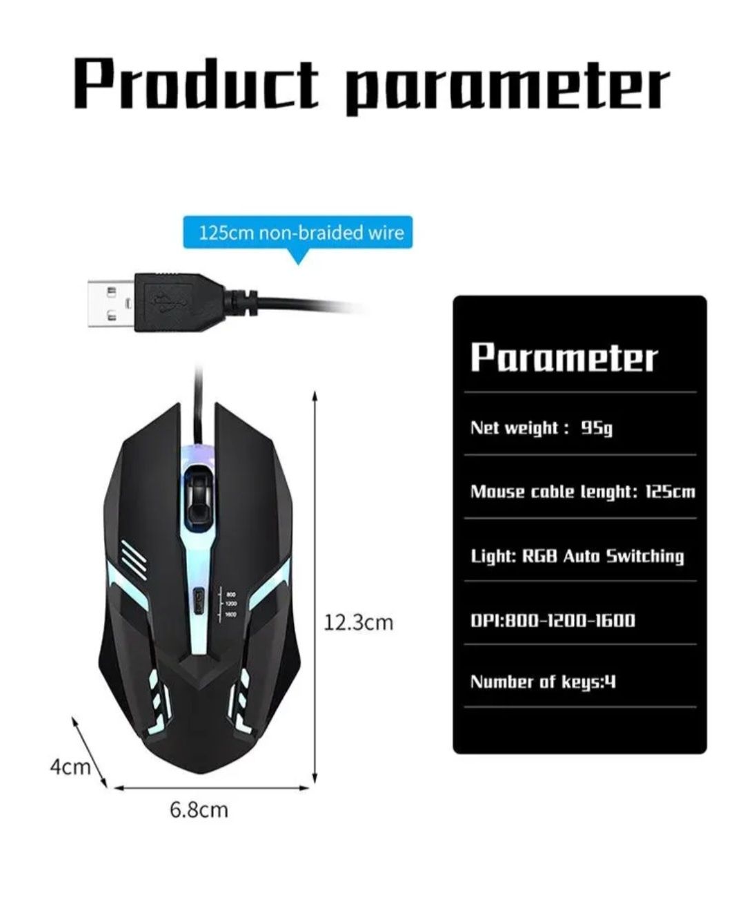 Миша ігрова USB, з підсвіткою А4Techer Optikal 3D Mouse