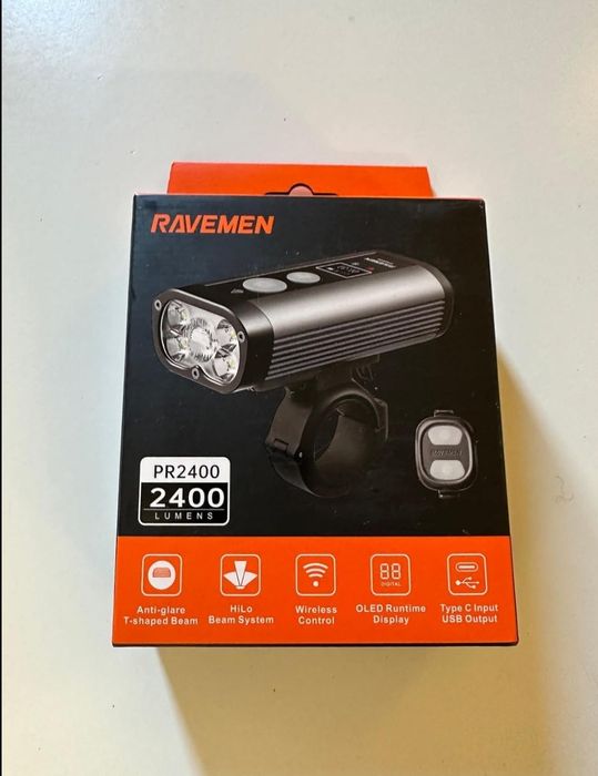 RAVEMEN PR2400 luz bicicleta frontal