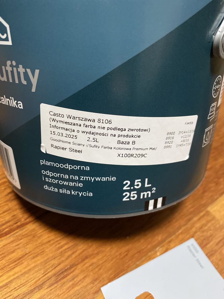 3x Puszki farby do ścian i sufitów 2.5L GoodHome szary mat