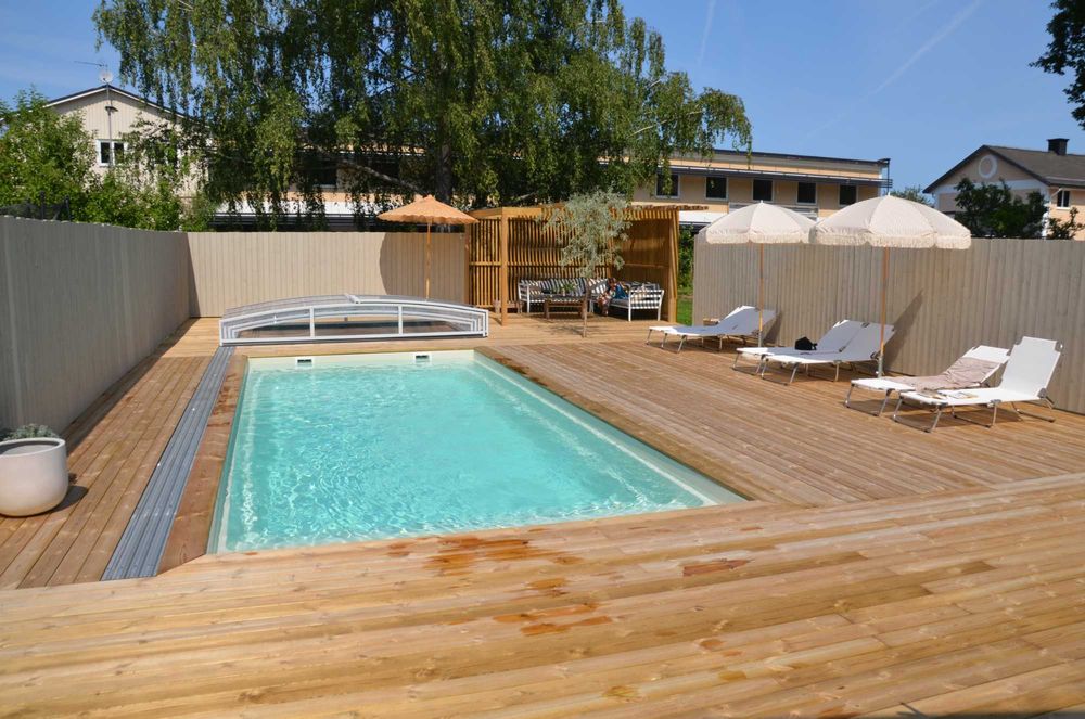 Basen ceramiczno-karbonowy 8,3x3,7x1,5m DOŻYWOTNIA GWARANCJ bez betonu