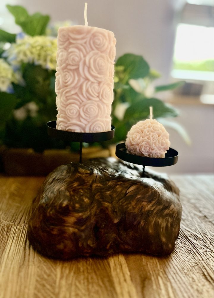 Świecznik lampion drewniany handmade