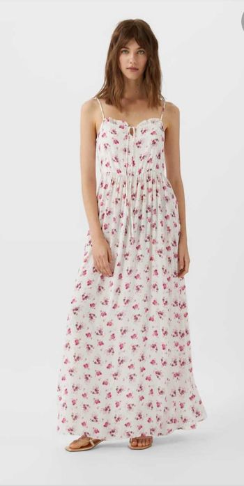 Vestido midi Stradivarius