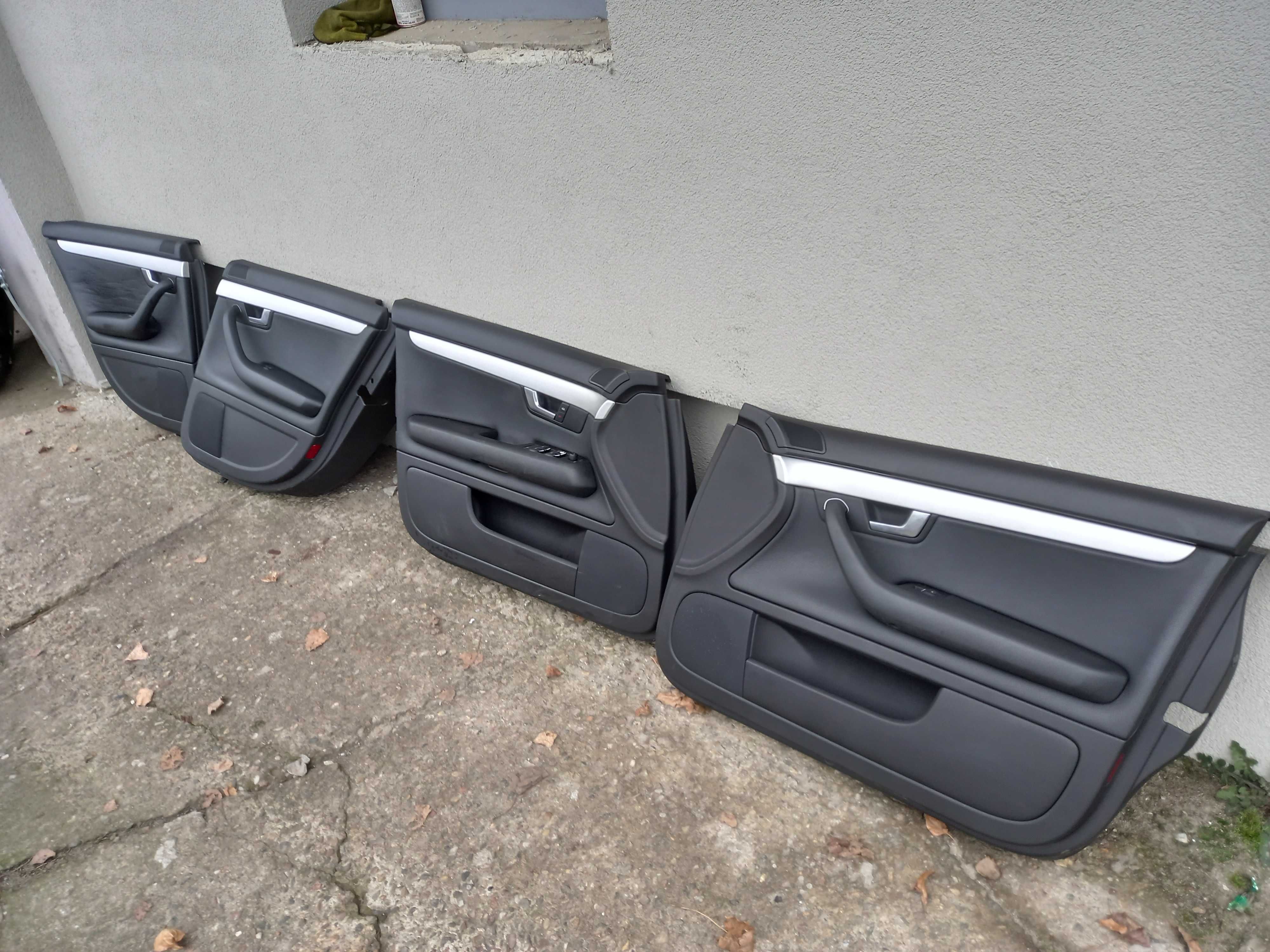 Boczki tapicerka drzwi skóra Audi A4 B6 S-LINE kpl