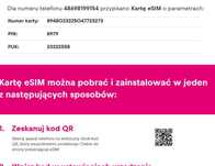Internet bez limitu 5G Tmobile e-sim