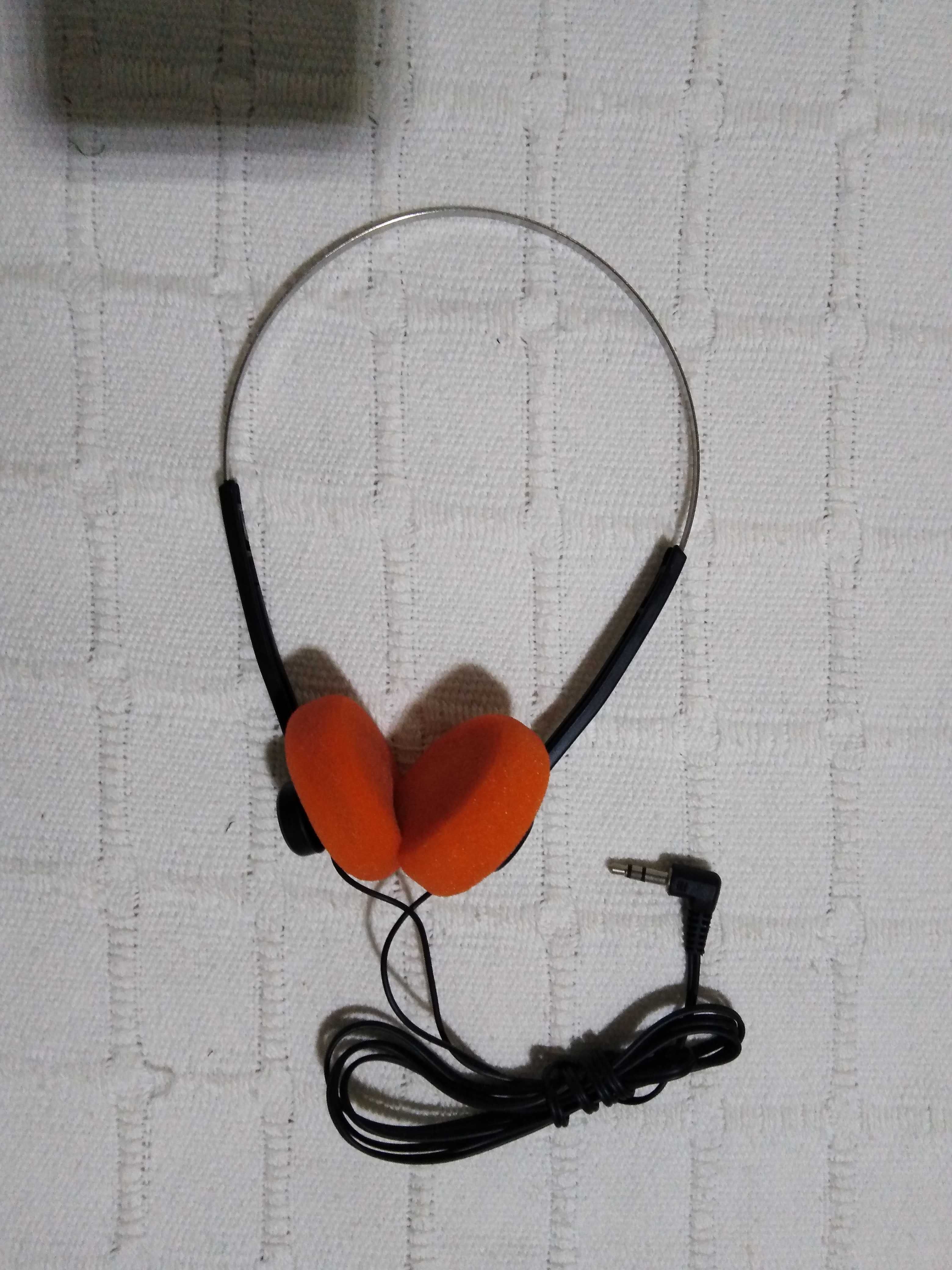 Auscultadores Headphones Retro 80's e 90's Esponjas Laranja e Negro