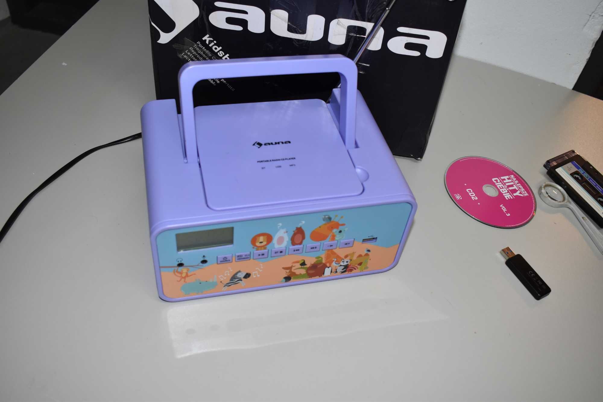 Radioodtwarzacz Kidsbox Space CD z mikrofonem Gwarancja 12 m-cy