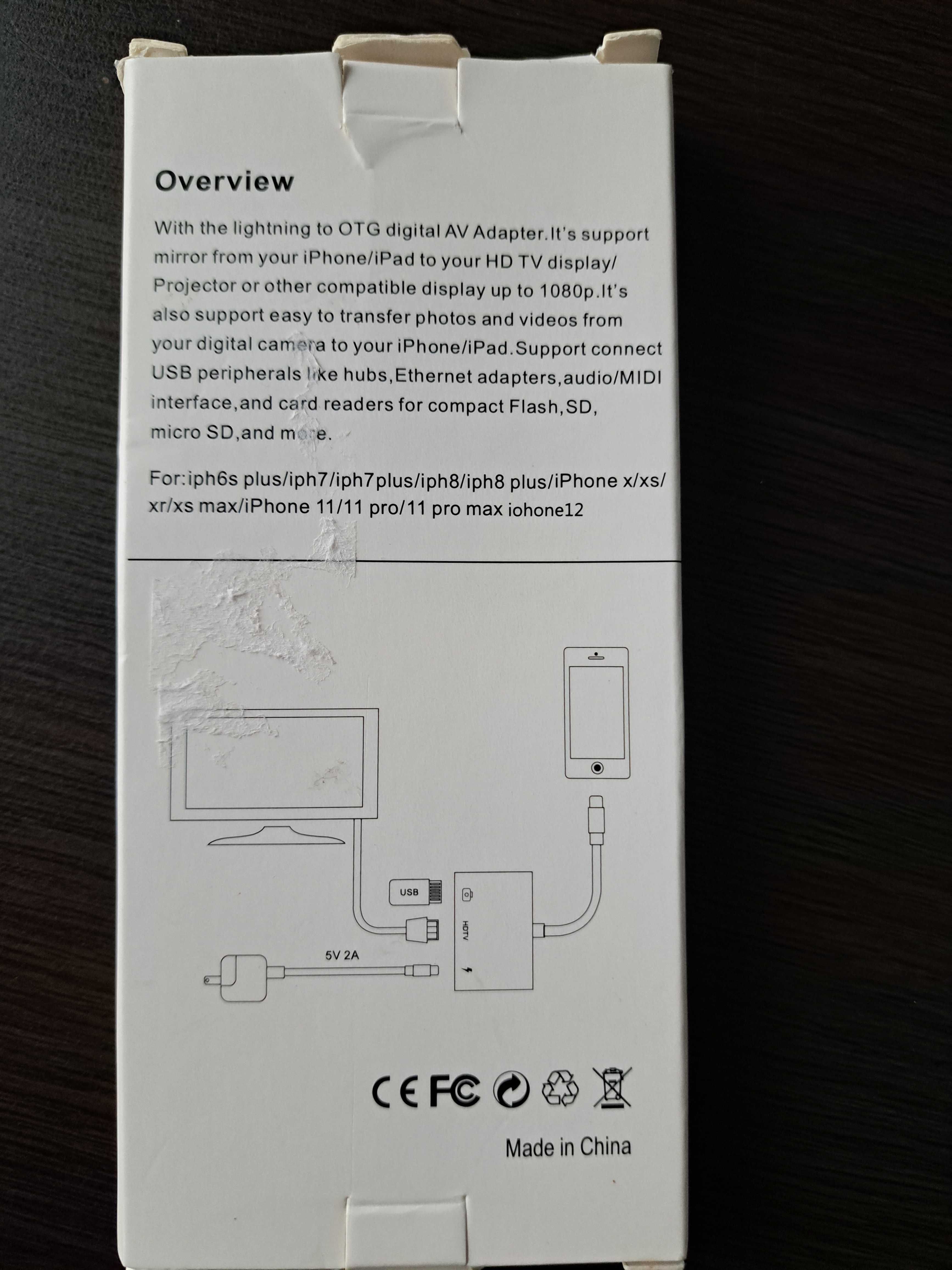 Cyfrowy adapter przejściówka for lightning iPhone iPad