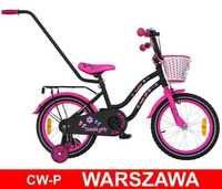 Nowy Rower dziecięcy 16 cali TWINKLE GIRLY Butterflies Black/Pink MAT