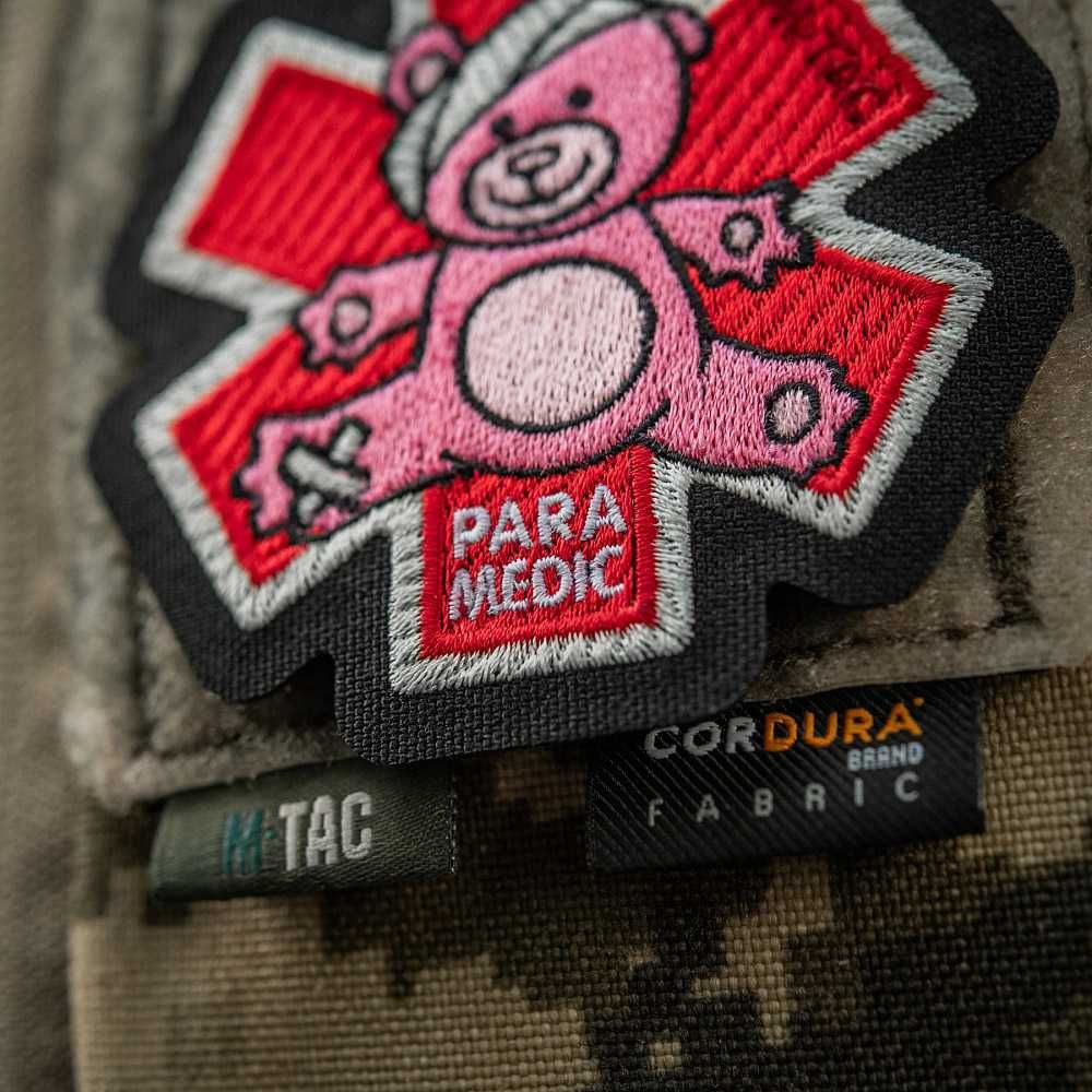 M-Tac Naszywka na rzep Medyczna Patch Paramedic Miś Pink/Black