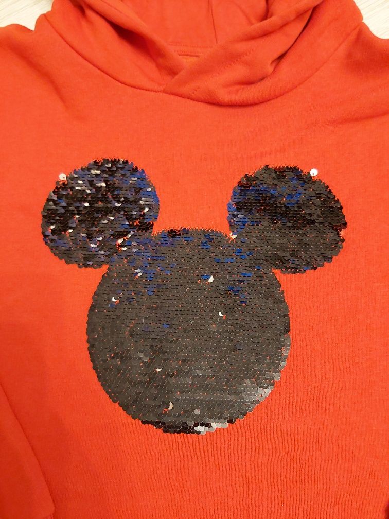 Bluza Mickey Mouse oryginalna bawełniana czerwona rozmiar 152