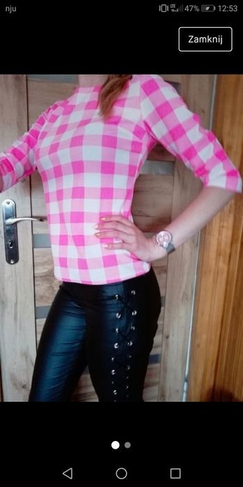 Biało różowa bluzeczka rozmiar S