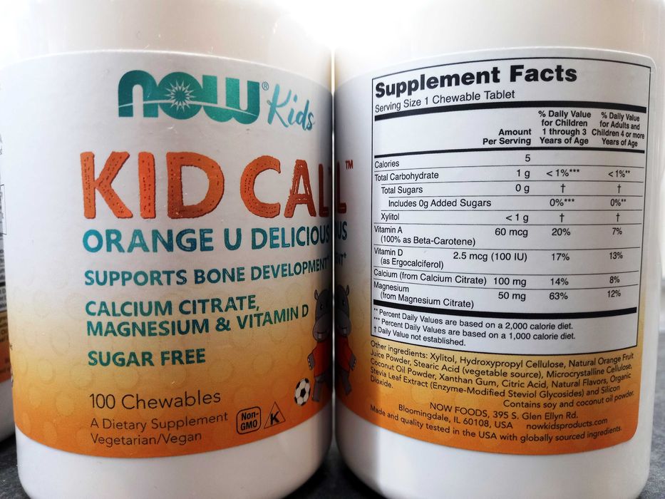 Now Foods, Kid Cal (100 жев.таб.), кальций + магний + D для детей