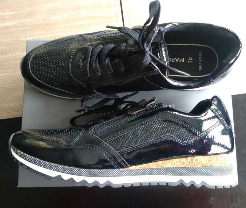 Sneakersy skóra lakierowana Marco Tozzi rozm. 41, nowe