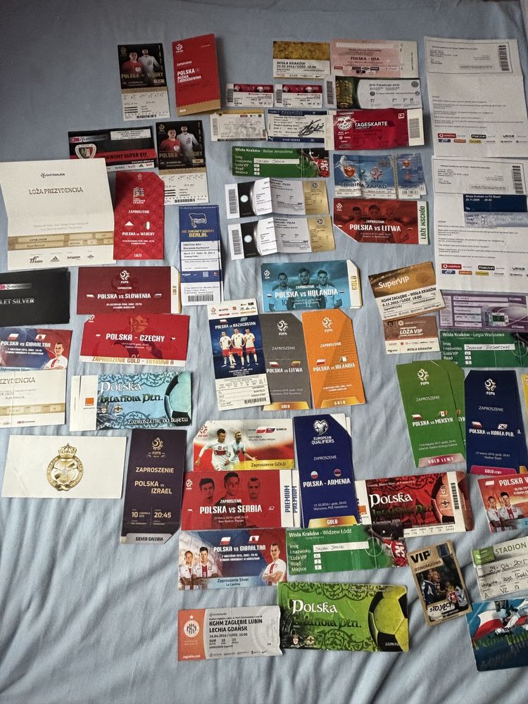 Stare unikalne bilety z meczow pilki noznej