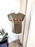 T-shirt khaki z nadrukiem  O’La Voga  uniwersalny rozmiar
