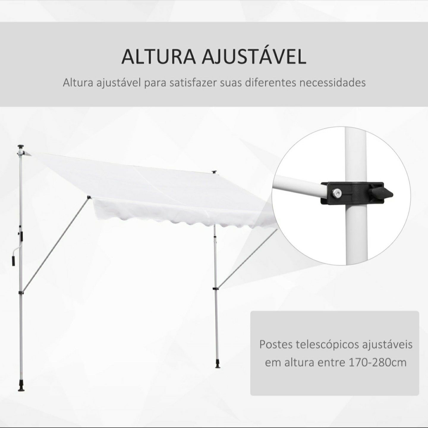 Toldo manual para varanda, terraço