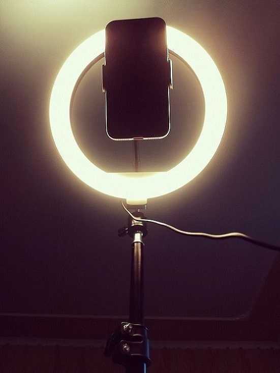 Кольцевая светодиодная led лампа для блогера 26 см ring c штативом