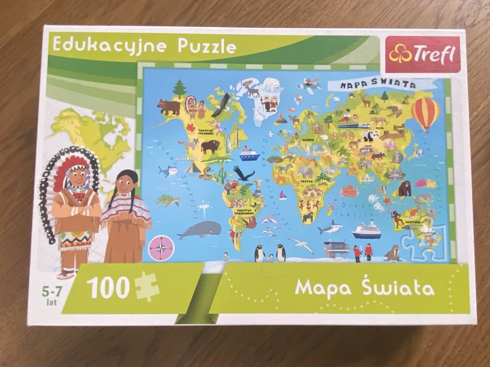 Puzzle edukacyjne Świat jak nowe 100 elementów