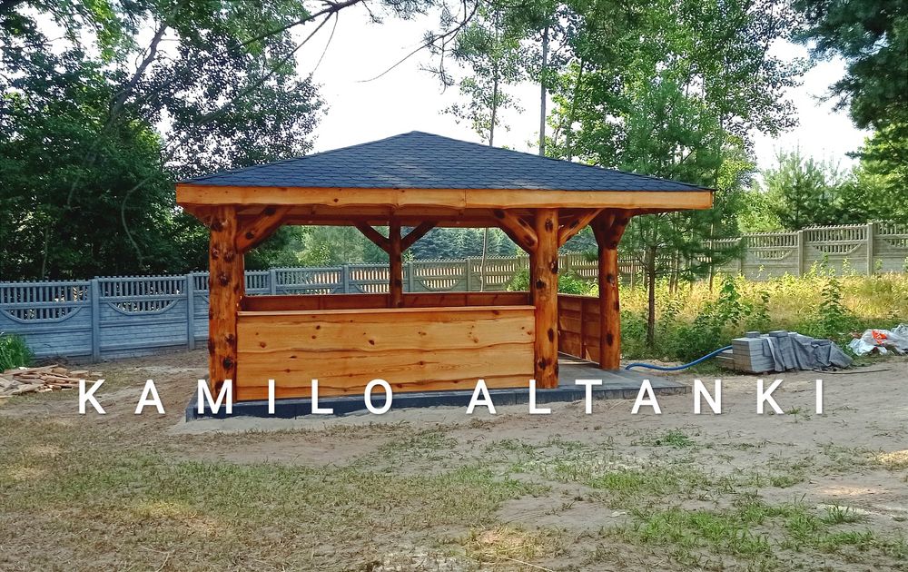 Altanka na grubym balu altana altanki altany ogrodowe