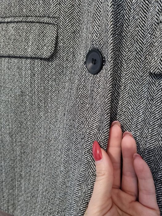 Szara marynarka Edan jodełka S wiskoza