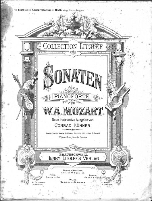 Piano - 18 Sonatas de Mozart - Coleção Litolff 1889