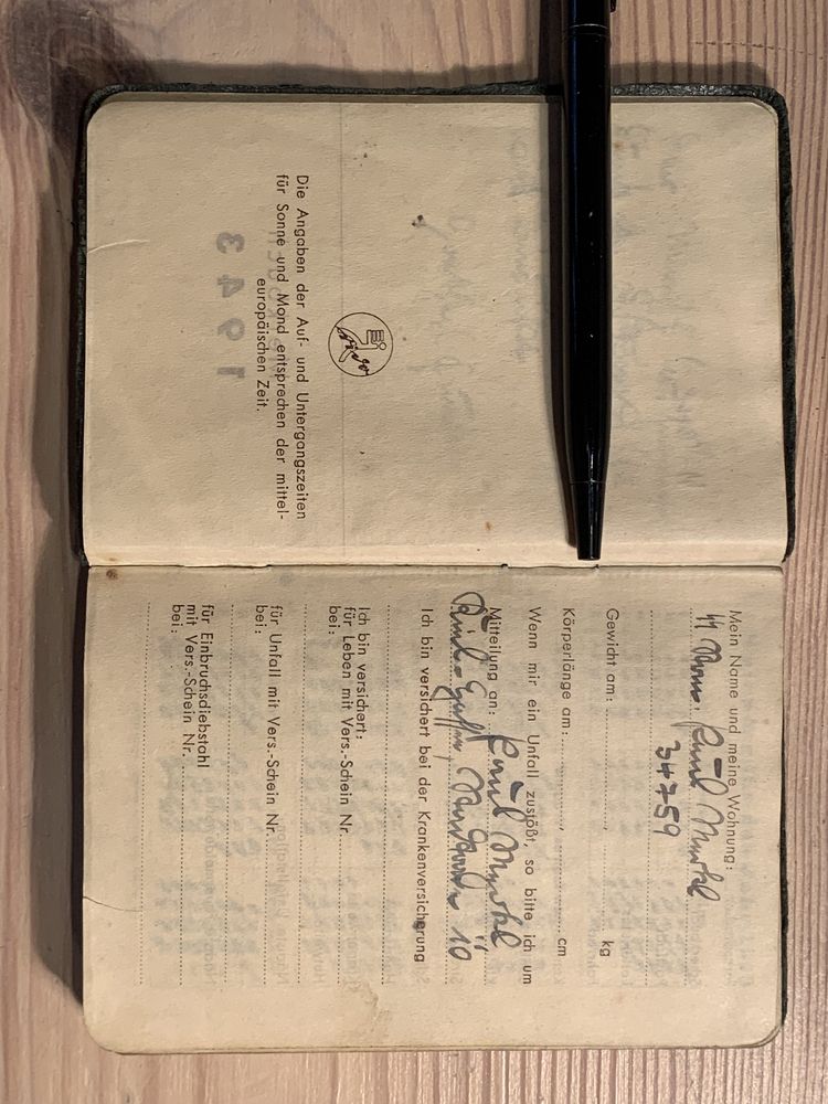 Oryginalna książeczka wojskowa Merkbuch 1943 5 Dywizja ss Viking