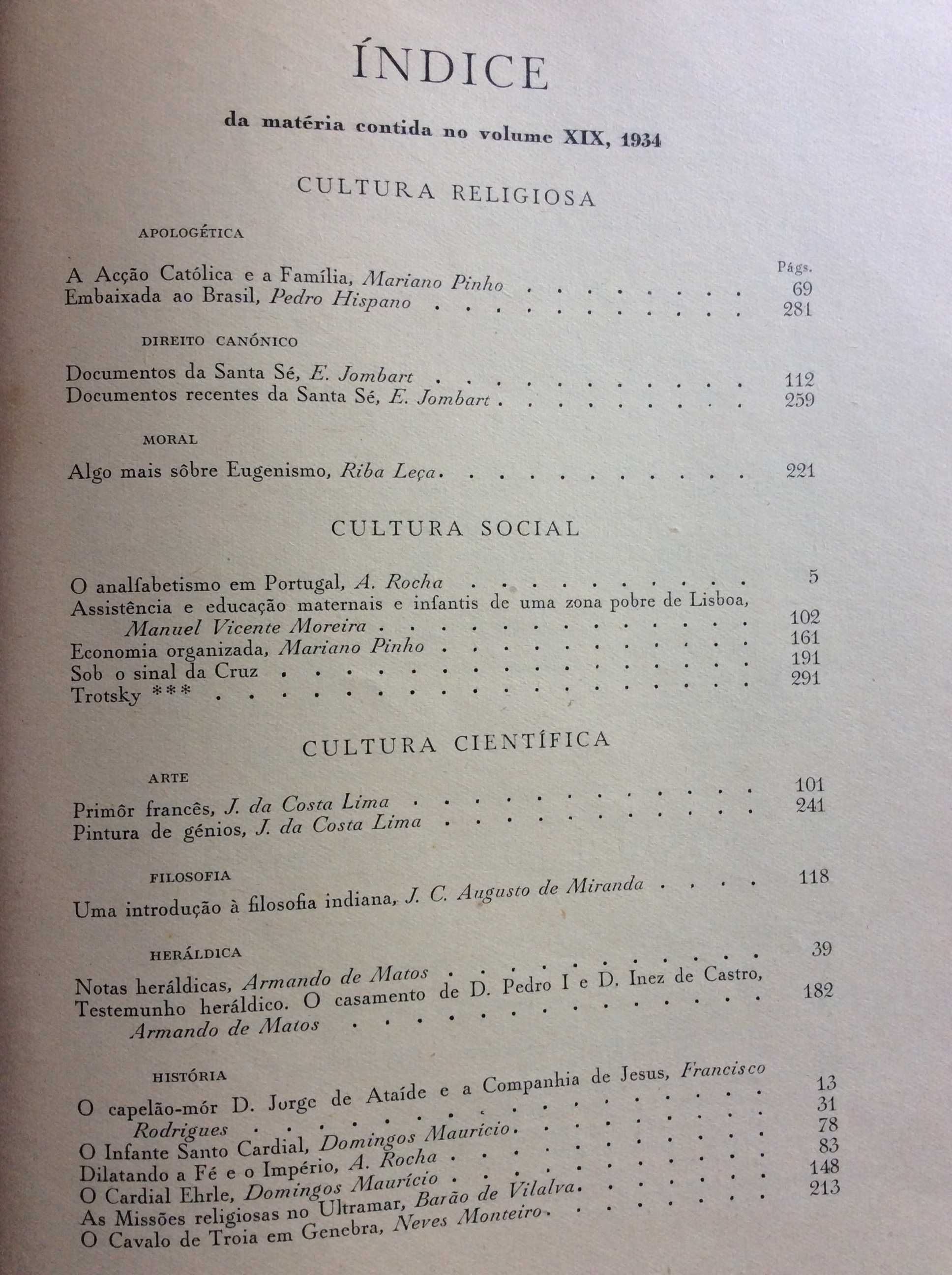 Brotéria - Revista de cultura contemp. 2 Volumes 1948. Ver índices