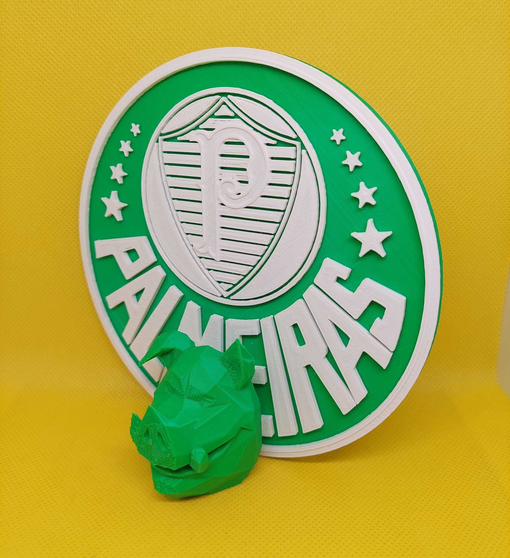 Escudo Palmeiras Porco impresso em 3D