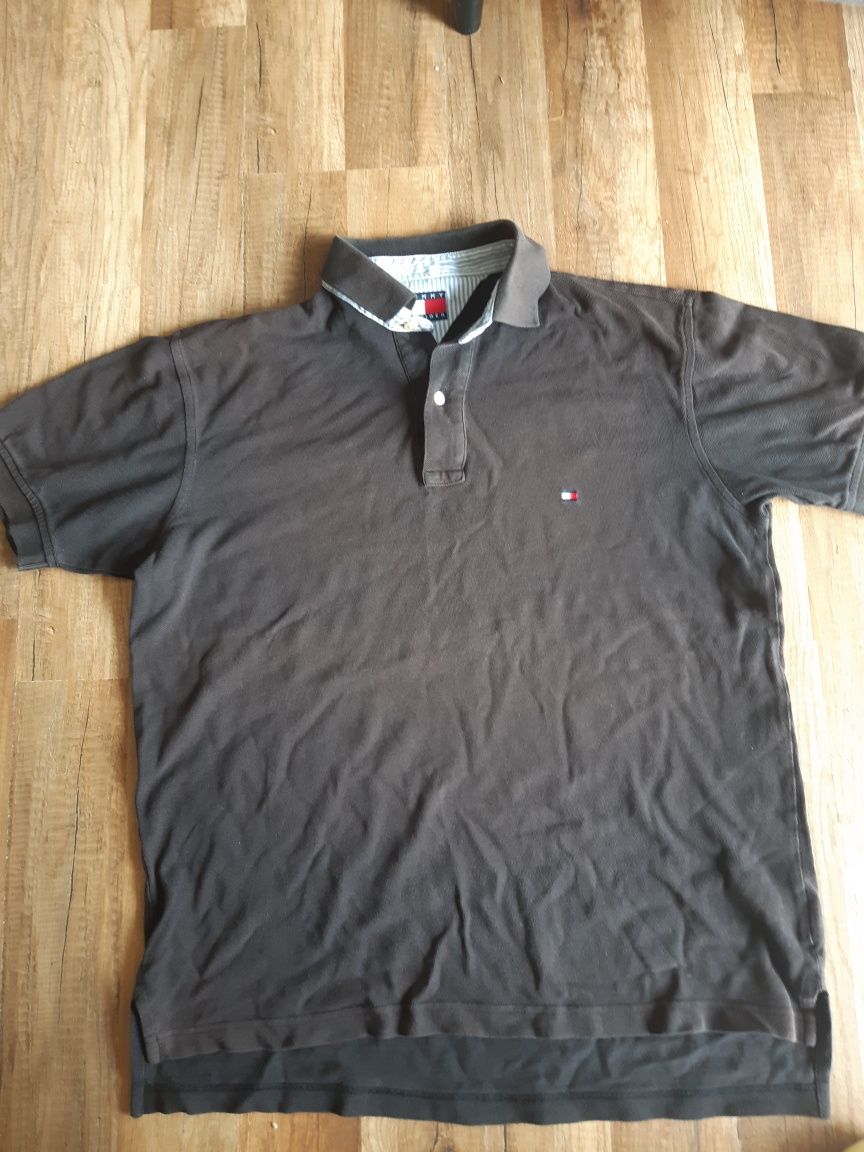 Tommy Hilfiger koszulka polo M t-shirt brązowy męski