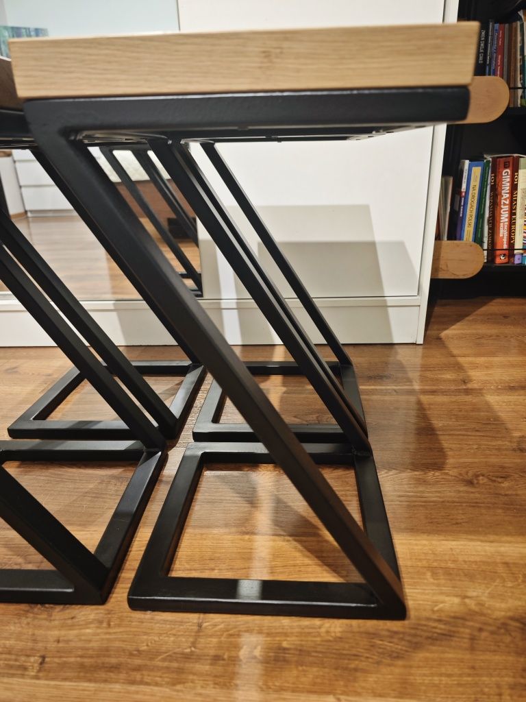 Hokery ZET LOFT komplet 4szt Dąb