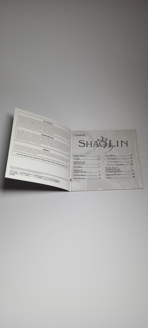 Shaolin książeczka manual instrukcja Ps1 Psx PlayStation1
