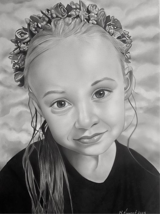 Portret na podstawie fotografii.