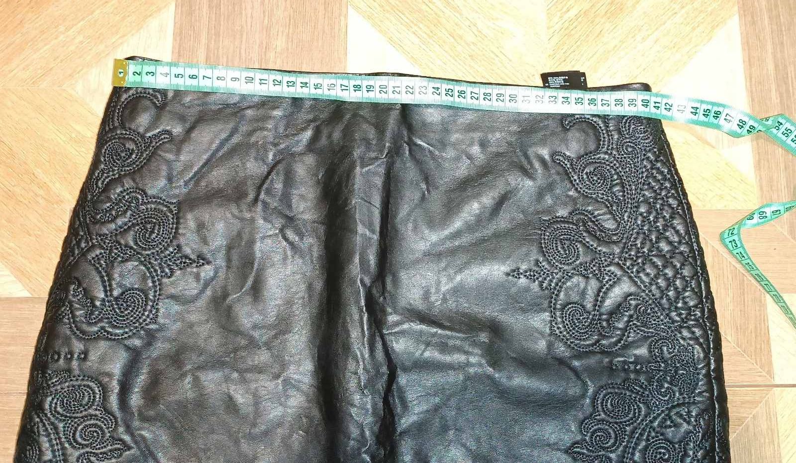 Кожаная юбка H&M, размер 48