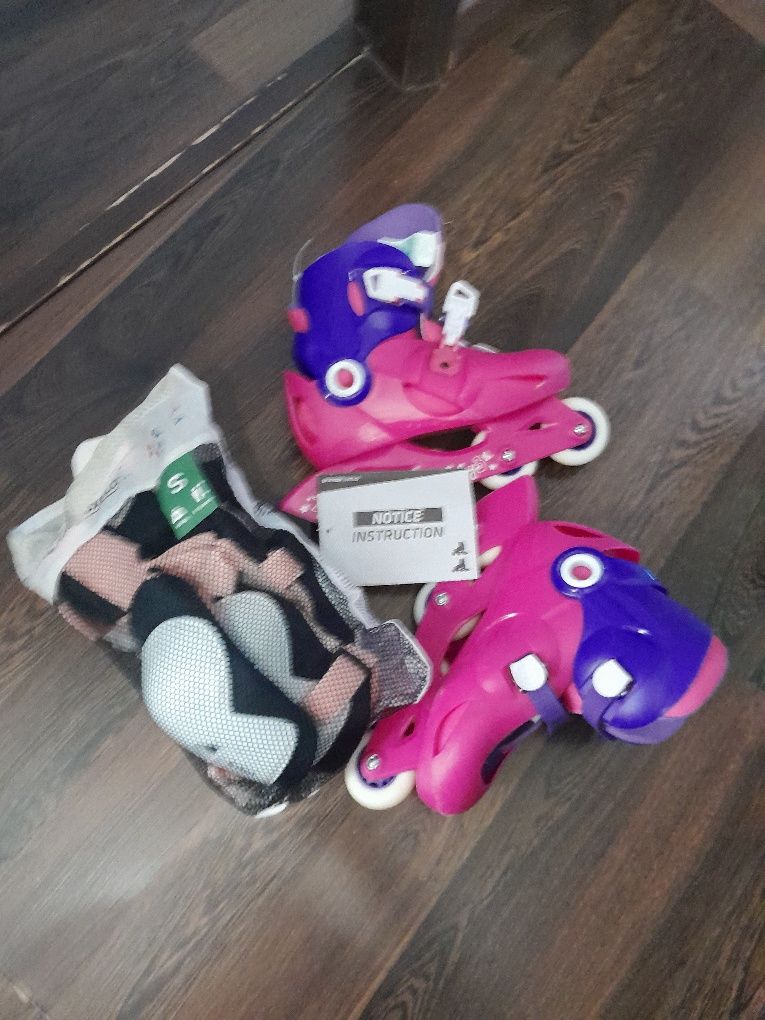 Patins em linha + proteções