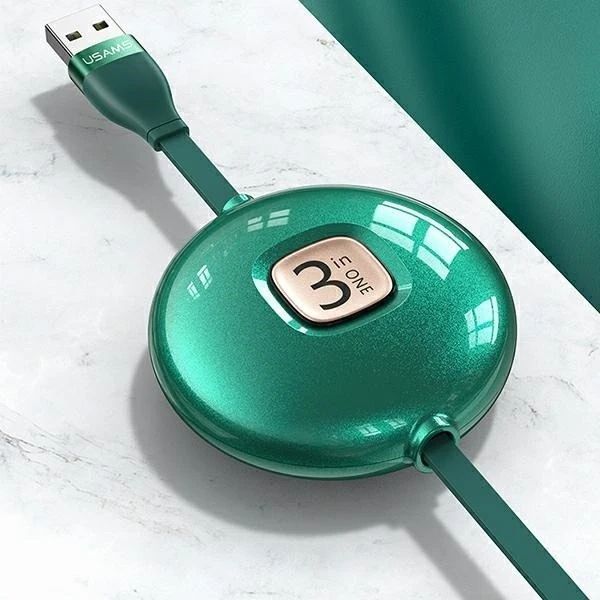 USAMS Kabel U69 3w1 1m niebieski/blue (lightning/microUSB/USB-C)
