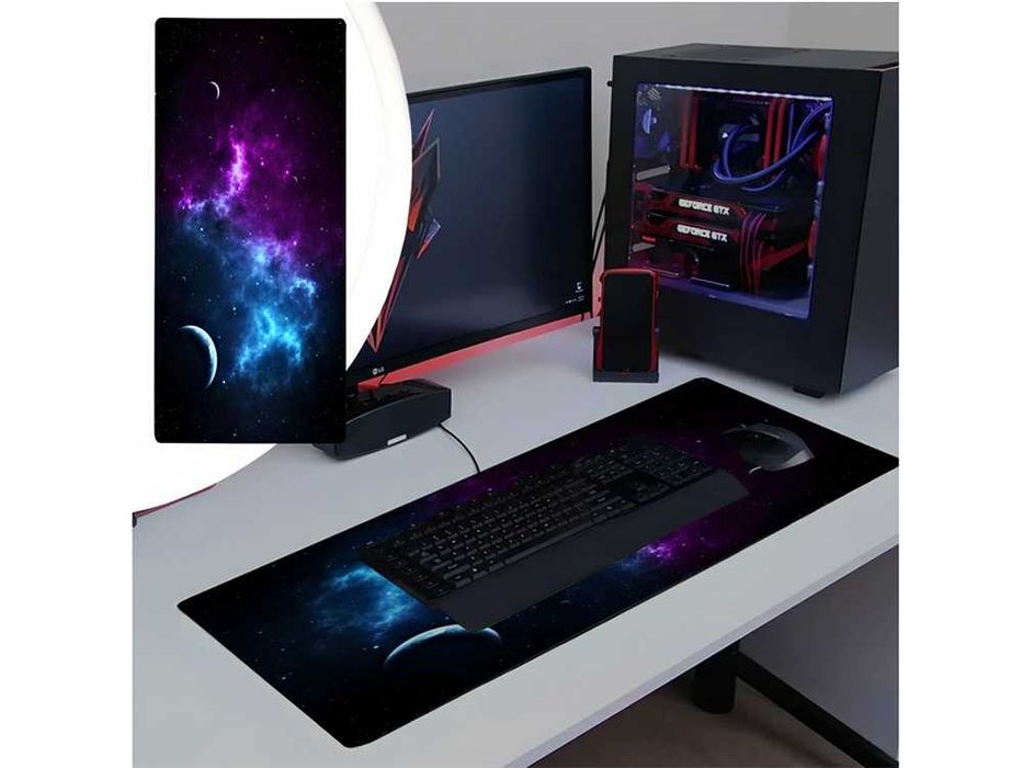 Podkładka Pod Mysz Gamingowa Na Biurko XXL Kosmos Gwiazdy 90x40 Gruba