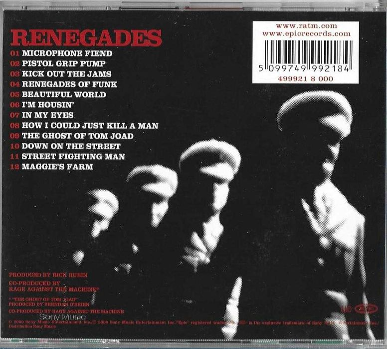 Rage Against the Machine - - - - - Renegades - - - - - CD