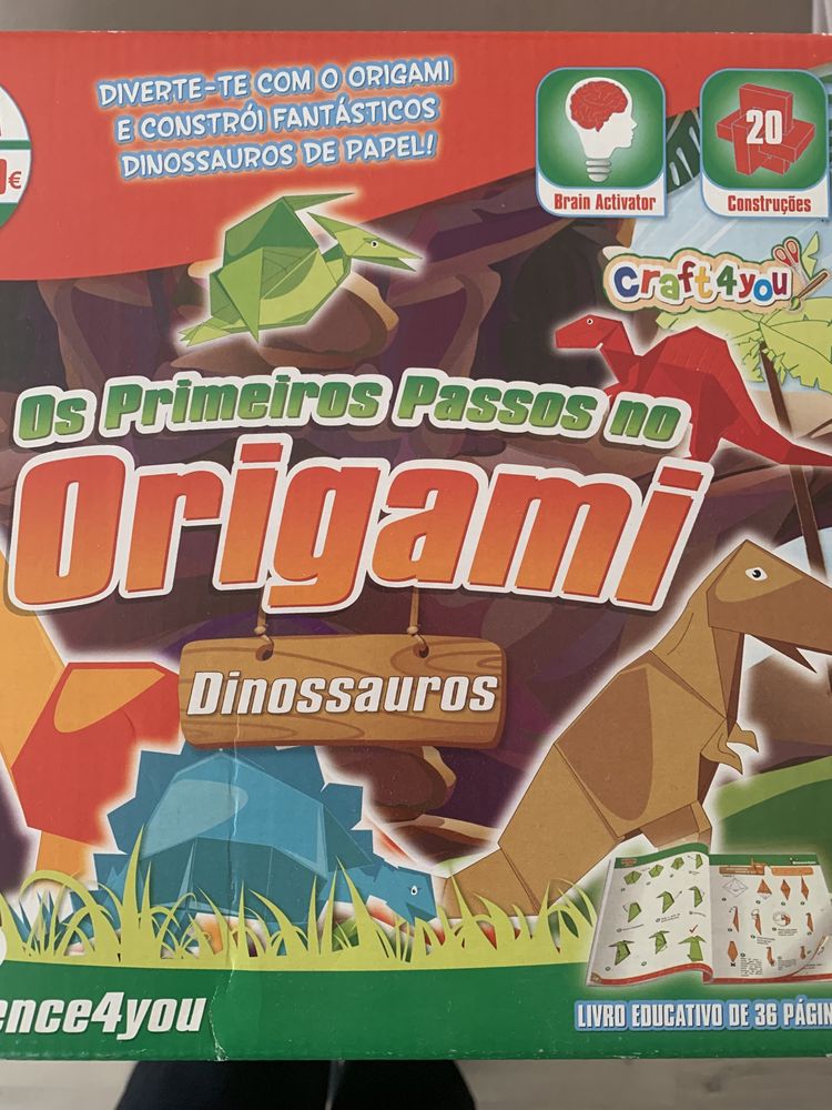 Origami Dinossauros com livro educativo