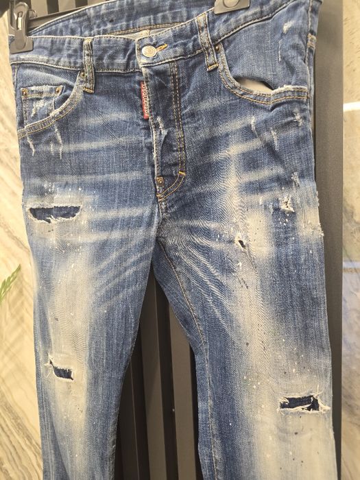 Dsquared2 jeans niebieskie poszarpane rozm M 48 jak nowe