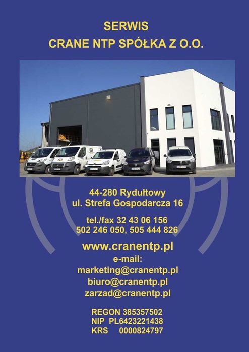 Suwnica używana PODEM ABUS Demag  20t 15t 10t 8t 5t CZĘŚCI DO SUWNIC