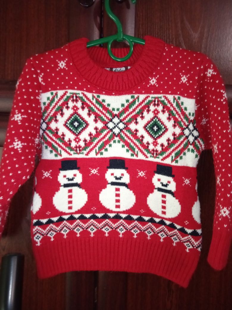 Зимовий новорічний светр для хлопчика, теплий свитр для мальчика