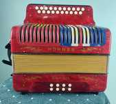 Gaita/concertina Hohner Corso CF Vermelho, afinado Funana Cabo Verde