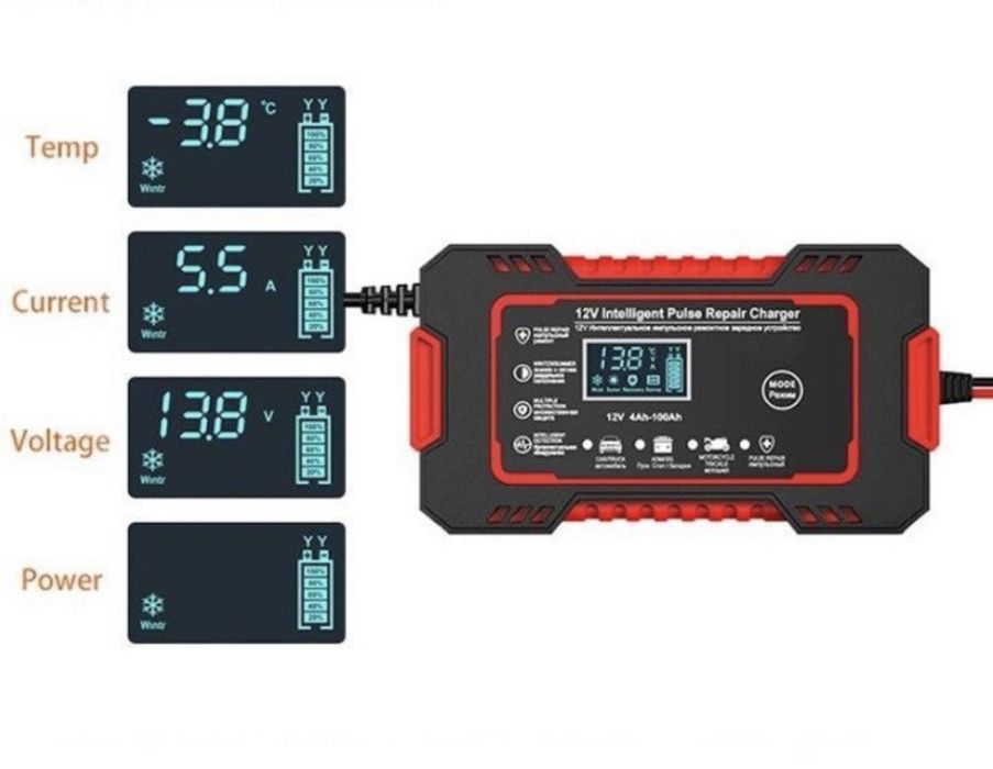 Автоматична зарядка з РК-дисплеєм і функцією відновлення 12V 6A