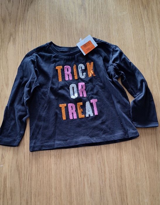 Czarna bluzka z długim rękawem 98 Sinsay nowa z metką