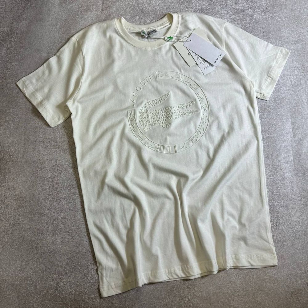 НОВЫЙ СЕЗОН 2024 мужская белая футболка Lacoste размеры: s - xxl